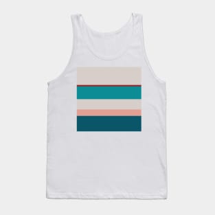 A remarkable dough of Rouge, Blush, Pastel Gray, Dark Cyan and Petrol stripes. Tank Top